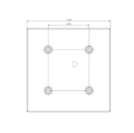 Lang Technik Quick•Point® 96 Support Plate, 192×192×27 mm 
