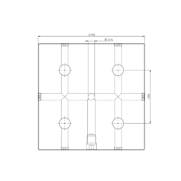 Lang Technik Quick•Point® 96 Grid Plate, 192×192×27 mm, without mounting bores 