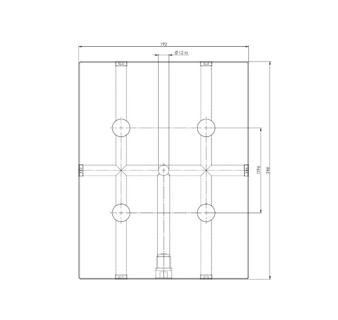 Lang Technik Quick•Point® 96 extended Grid Plate, 246×192×27 mm, without mounting bores 