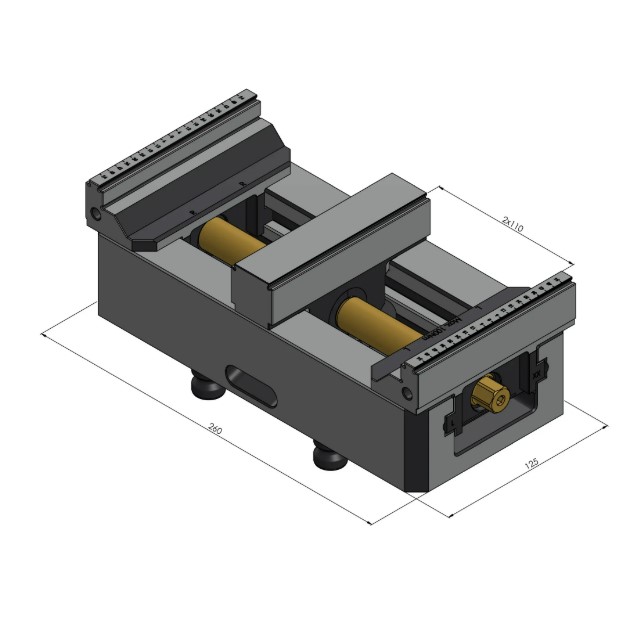 Lang Technik Center Jaw 125 (27 mm) + Spindle Length 264 mm 