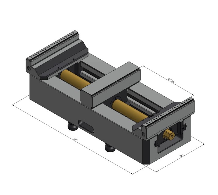 Lang Technik Center Jaw 125 (27 mm) + Spindle Length 314 mm 