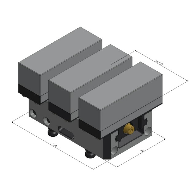 Lang Technik Profilo Center Base Jaw 125 + Spindle Length 214 mm 
