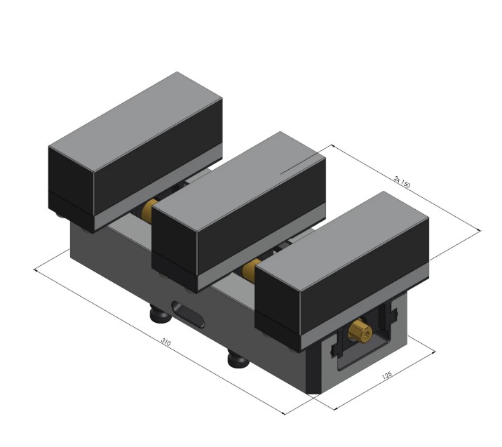 Lang Technik Profilo Center Base Jaw 125 + Spindle Length 314 mm 