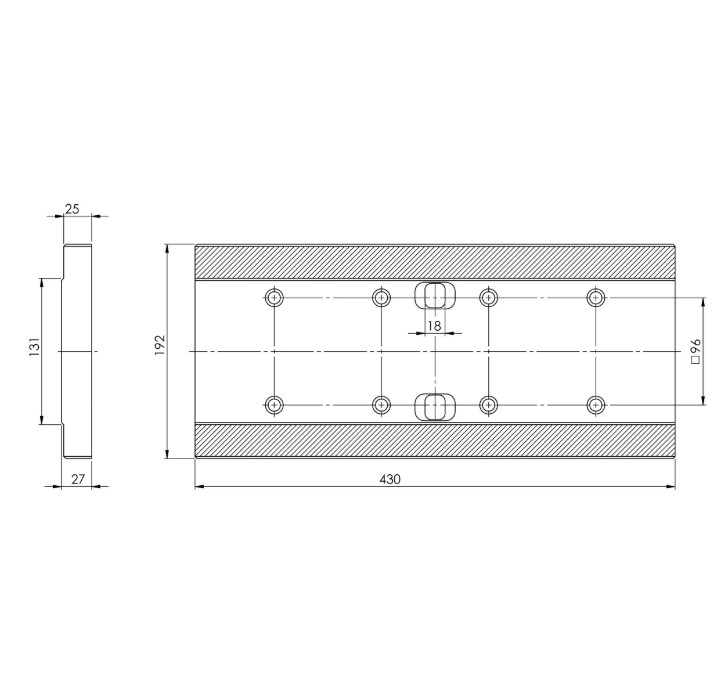 Lang Technik Makro•Grip® Ultra Base Plate 410, 430 x 192 x 27 mm