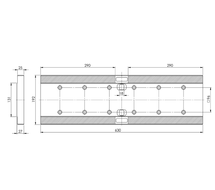 Lang Technik Makro•Grip® Ultra Base Plate 610, 630 x 192 x 27 mm