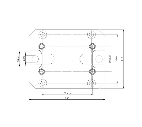 Lang Technik Quick•Point® 52, Riser, 150×116×60 mm 