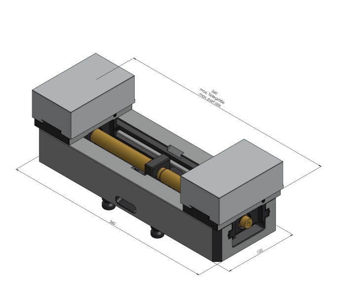 Lang Technik Avanti Center Base Jaw 125 + Spindle Length 364 mm 