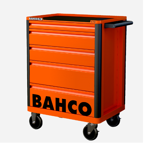 E72 takım arabası. 5 Çekmeceli takım arabası, koruyucu özel çekmece tamponlu