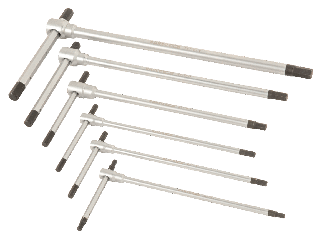 2,5-3-4-5-6 & 8 mm Allen - Altıgen başlı vidalar için 6'lı T-Kol seti