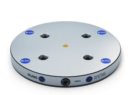 [45863] Quick•Point® 96 Round Plate, Ø 246×27 mm, with mounting bores for 63 mm t-slot distance 