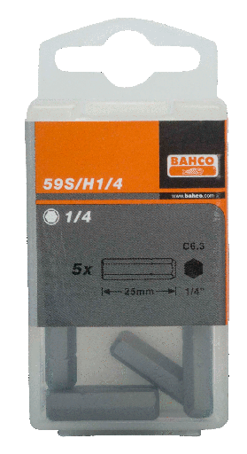 [59S/H1/4-3P] Standart Tornavida Bits Altıgen İngiliz - 25 mm