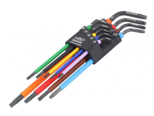 [C1997TORX/9P] Uzun TORX® Renkli L Anahtar Takımı T8-T40 - 9 Parça